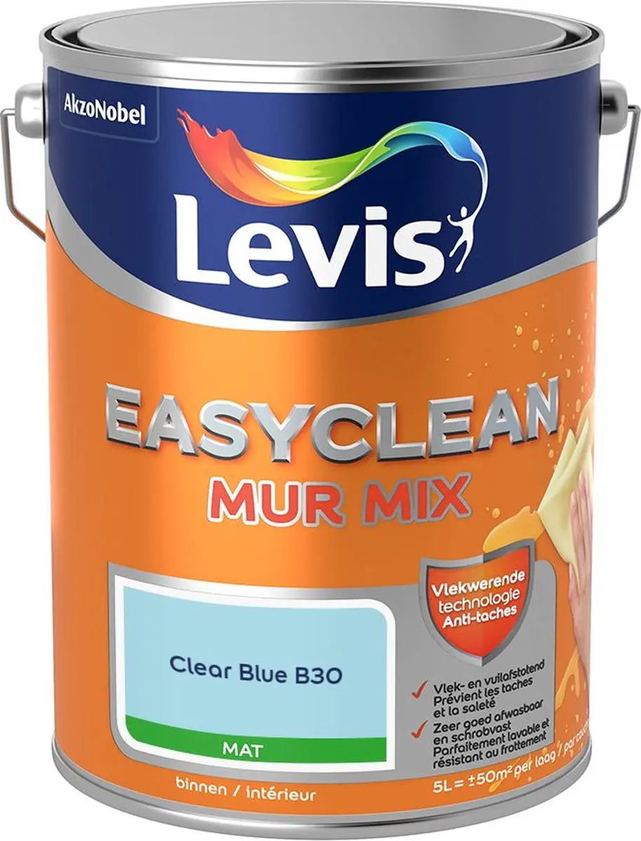 Levi's Easyclean Mur Mat Mix Clear Blue B30 Mengverf 5L