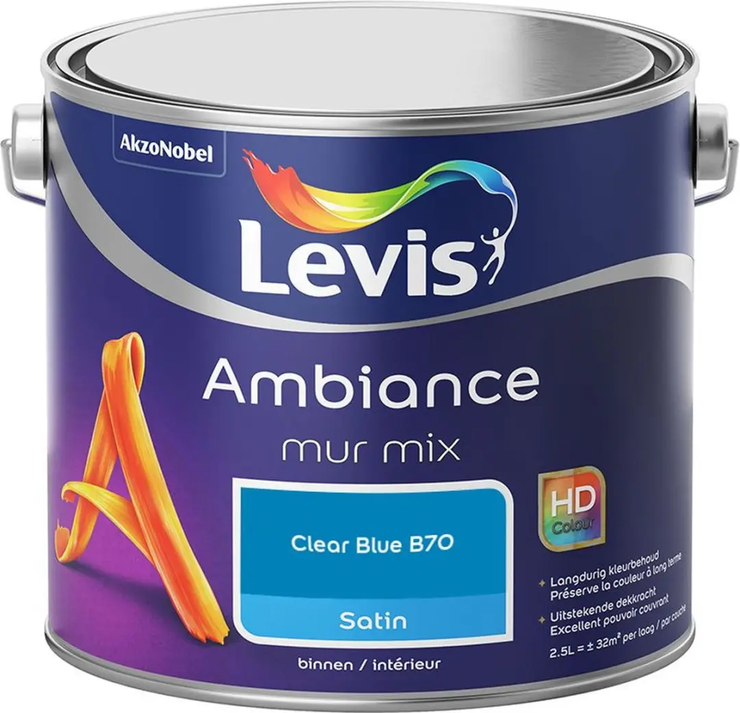 Levi's Ambiance Mur Satin Mix Clear Blue B70 Mengverf 2,5L