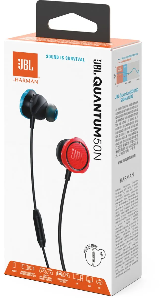 JBL Quantum 50N Gaming Headset - Blauw Rood