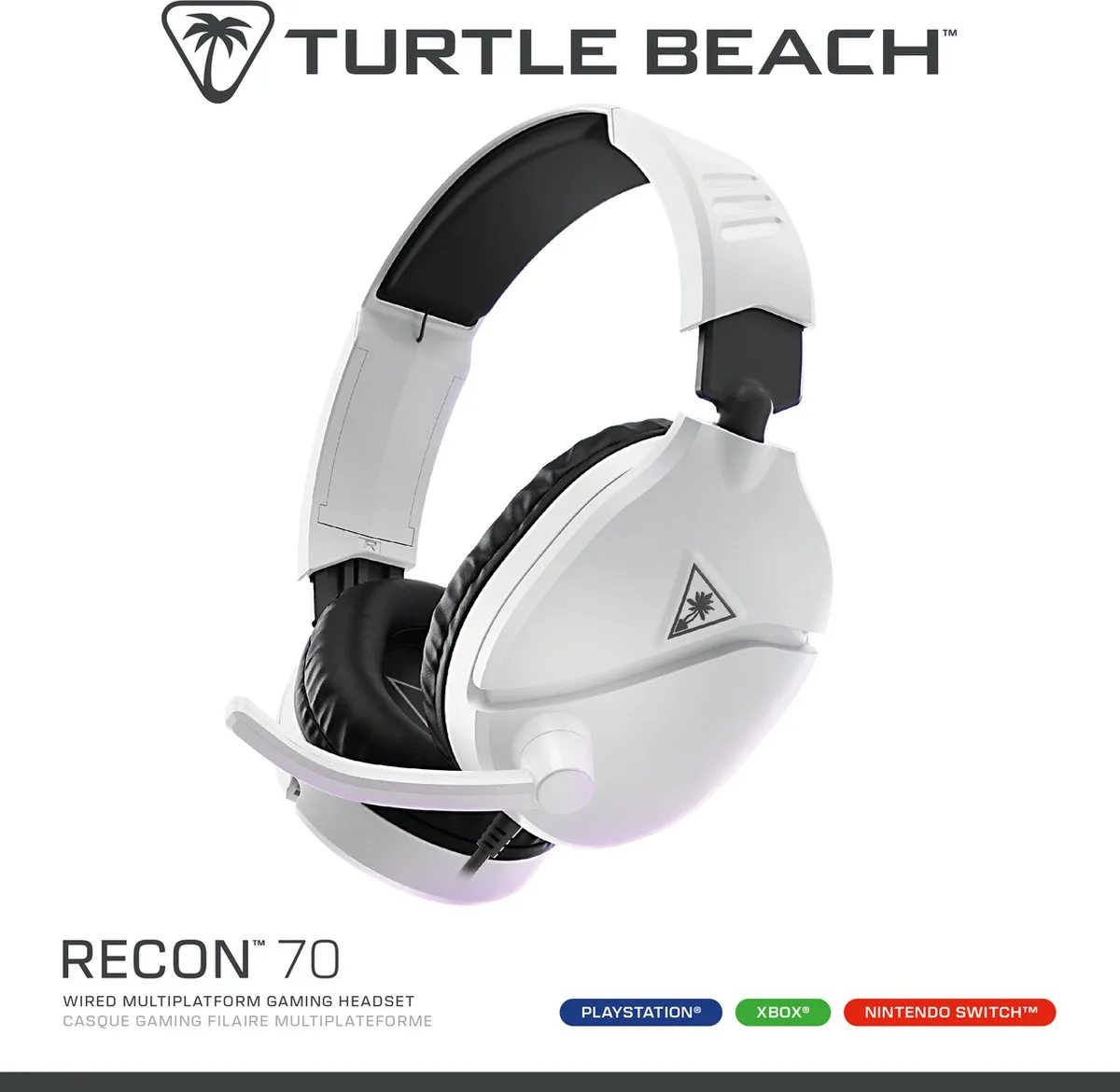 Turtle Beach Recon 70 Gaming Headset - PS5/PS4/Xbox/Switch/PC - Wit
