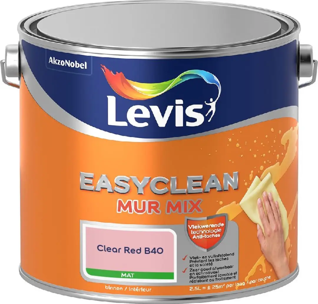 Levi's Easyclean Mur Mat Mix Clear Red B40 Mengverf 2,5L
