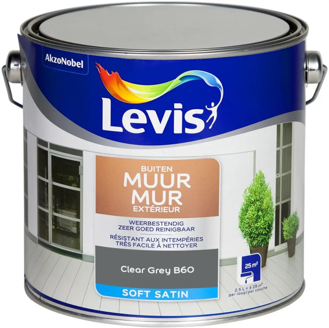 Levi's Muur Buiten Mix Mengverf Clear Grey B60 2,5L