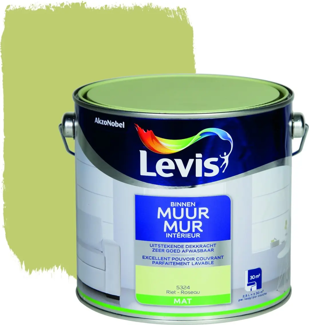 Levis - Muur Binnen Mat - Riet - 2,5 L