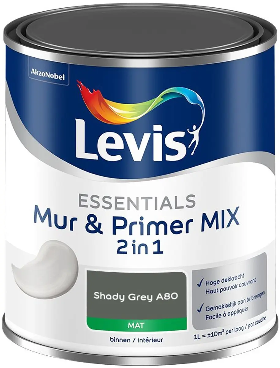 Levi's Essentials Mur & Primer Mix Shady Grey A80 Mengverf 1L
