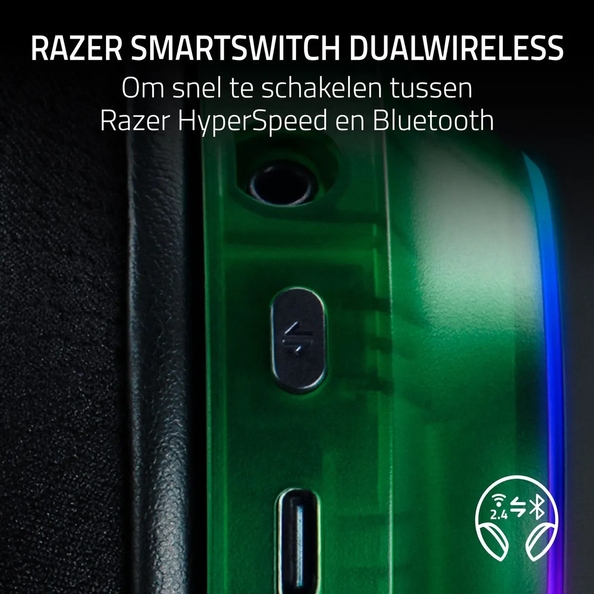 Razer Barracuda X Chroma - Draadloze Gaming Headset - Bluetooth/2.4Ghz - Phantom Green Edition