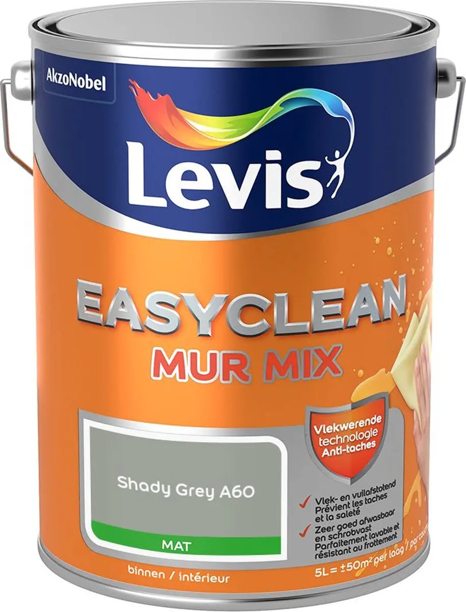 Levi's Easyclean Mur Mat Mix Shady Grey A60 Mengverf 5L