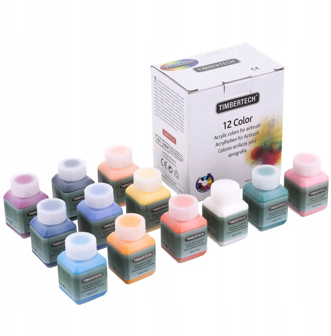 Technic Acrylverfset 12x 30ml voor Airbrush