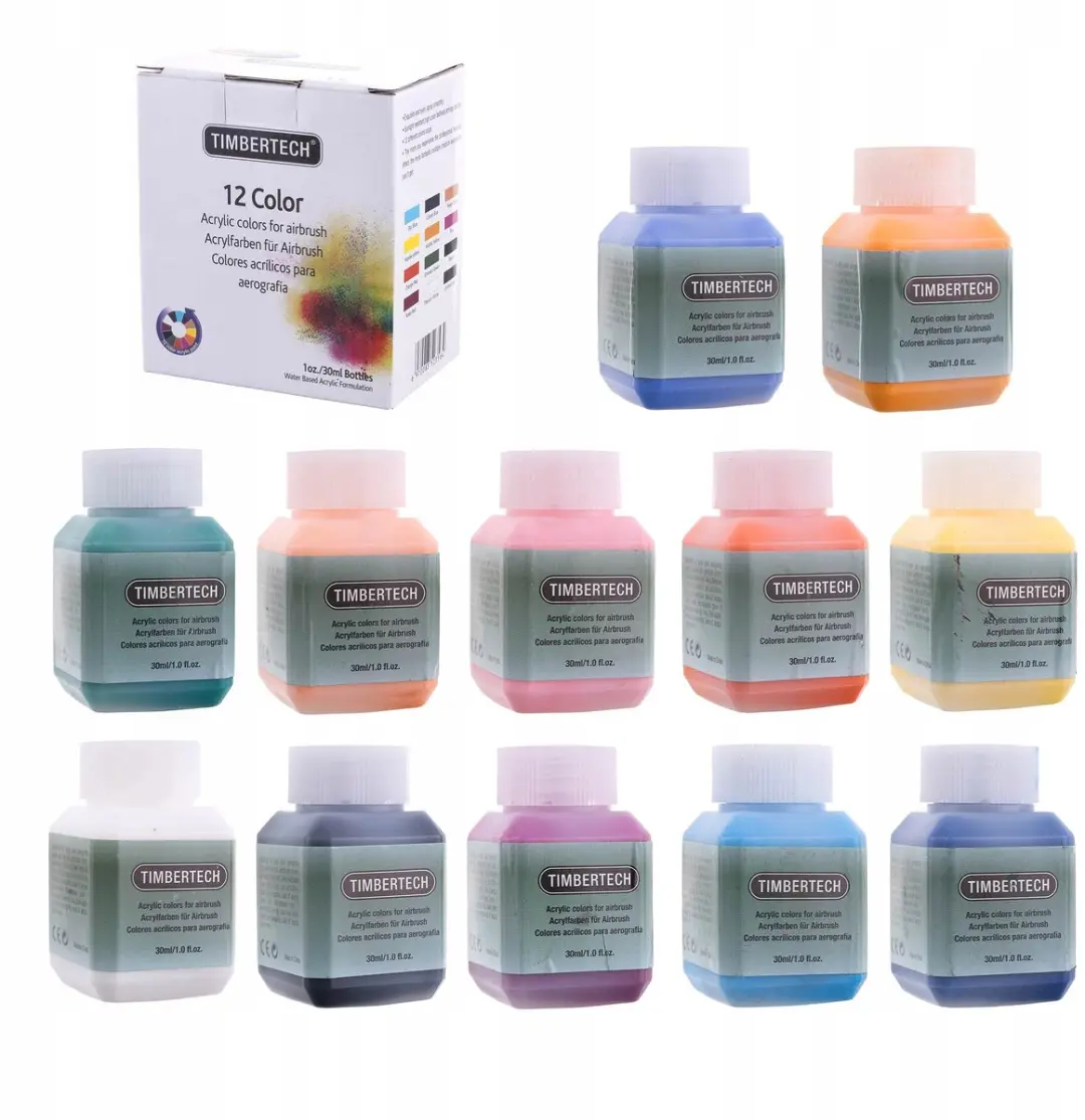 Technic Acrylverfset 12x 30ml voor Airbrush