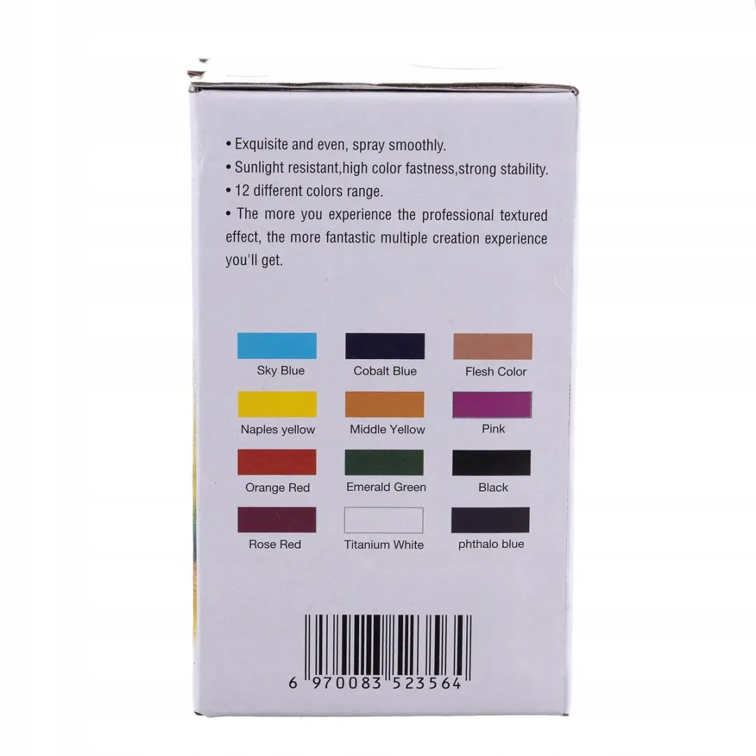 Technic Acrylverfset 12x 30ml voor Airbrush