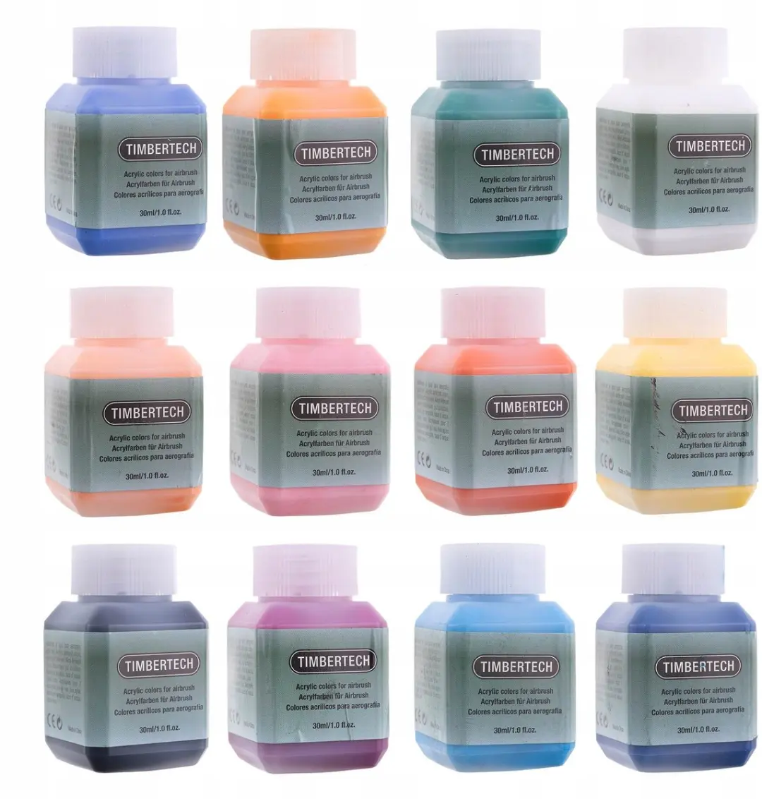 Technic Acrylverfset 12x 30ml voor Airbrush