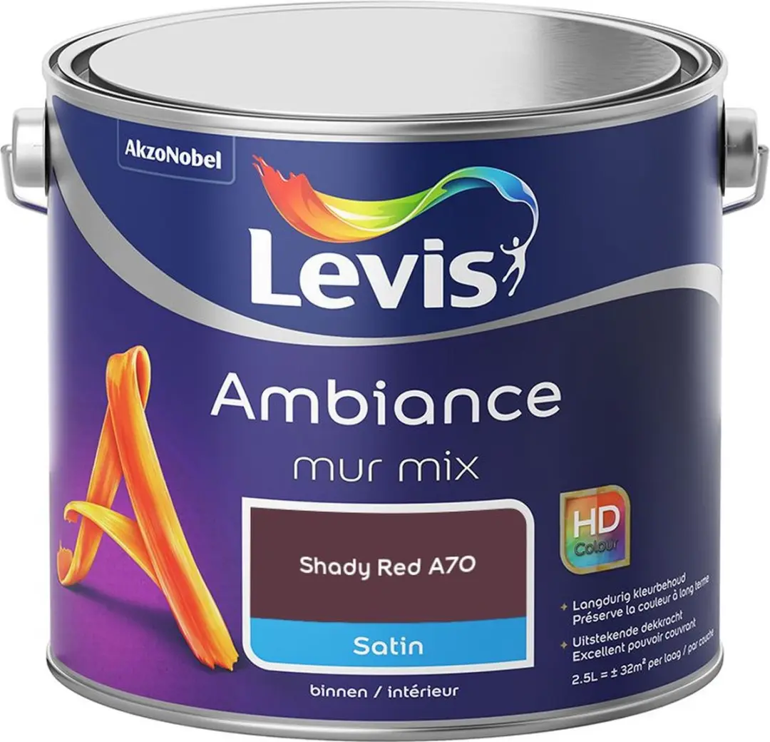 Levi's Ambiance Mur Satin Mix Mengverf Shady Red A70