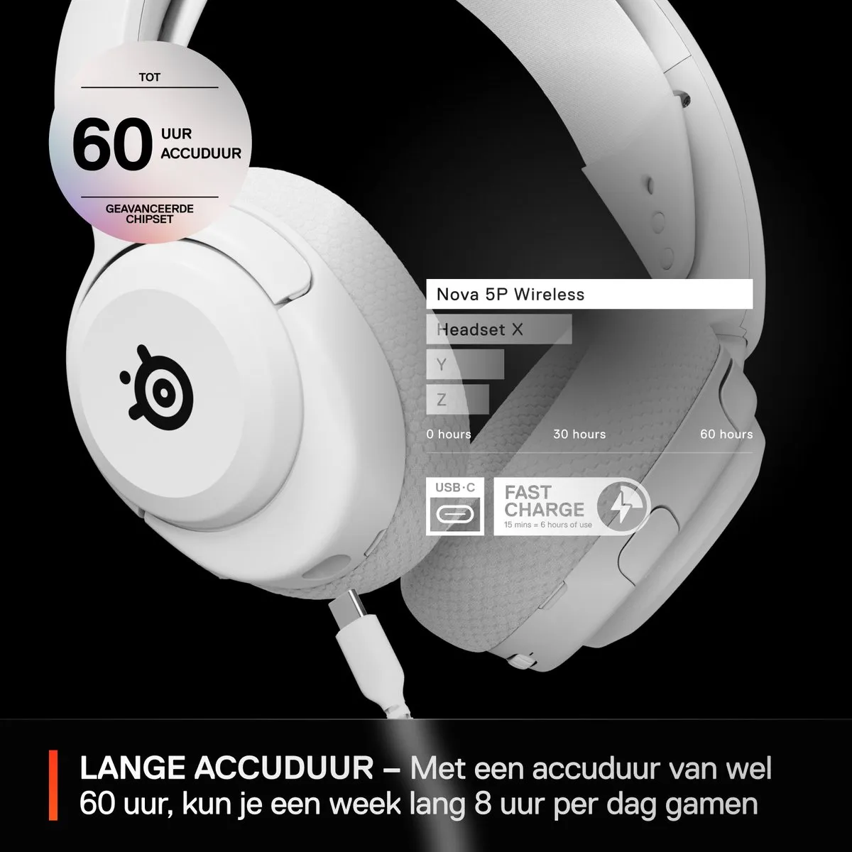 SteelSeries Arctis Nova 5P 61674 Gamingheadset - Wit