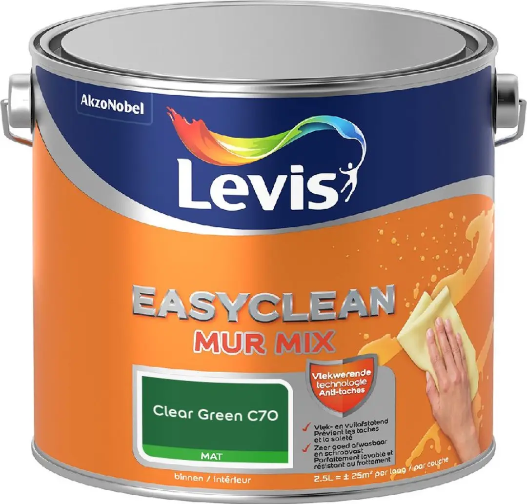 Levi's Easyclean Mur Mat Mix Clear Green C70 Mengverf 2,5L