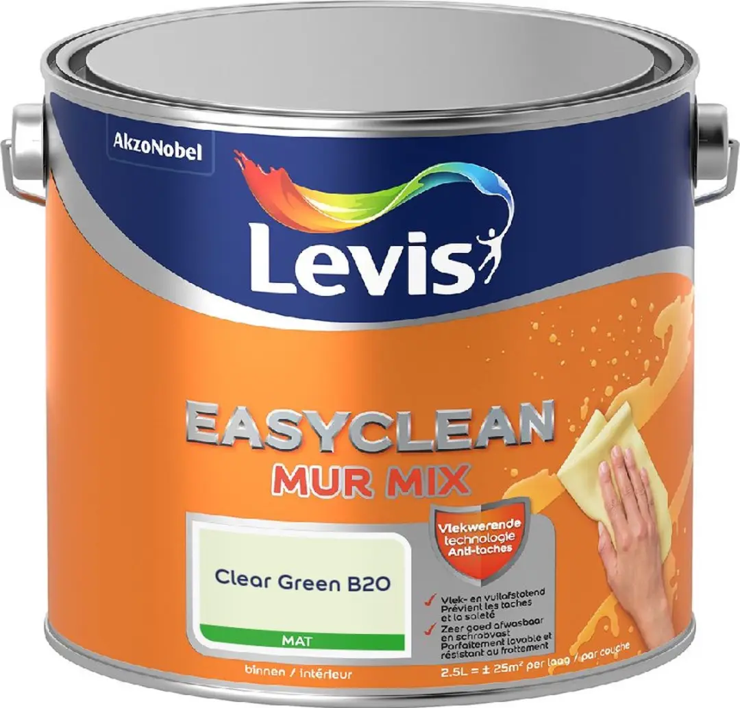 Levi's Easyclean Mur Mat Mix Clear Green B20 Mengverf 2,5L