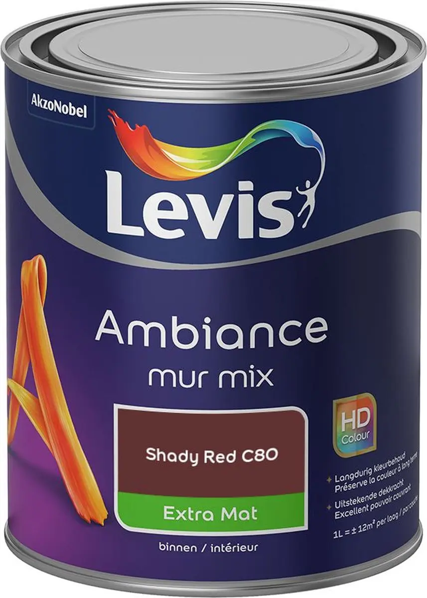 Levi's Ambiance Mur Extra Mat Mix Shady Red C80 Mengverf 1L