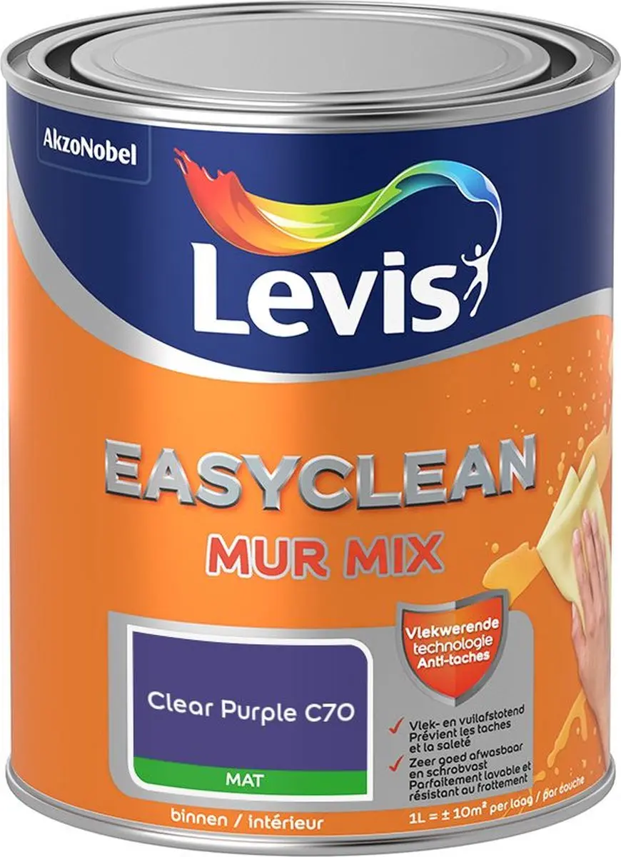 Levi's Easyclean Mur Mat Mix Clear Purple C70 Mengverf 1L