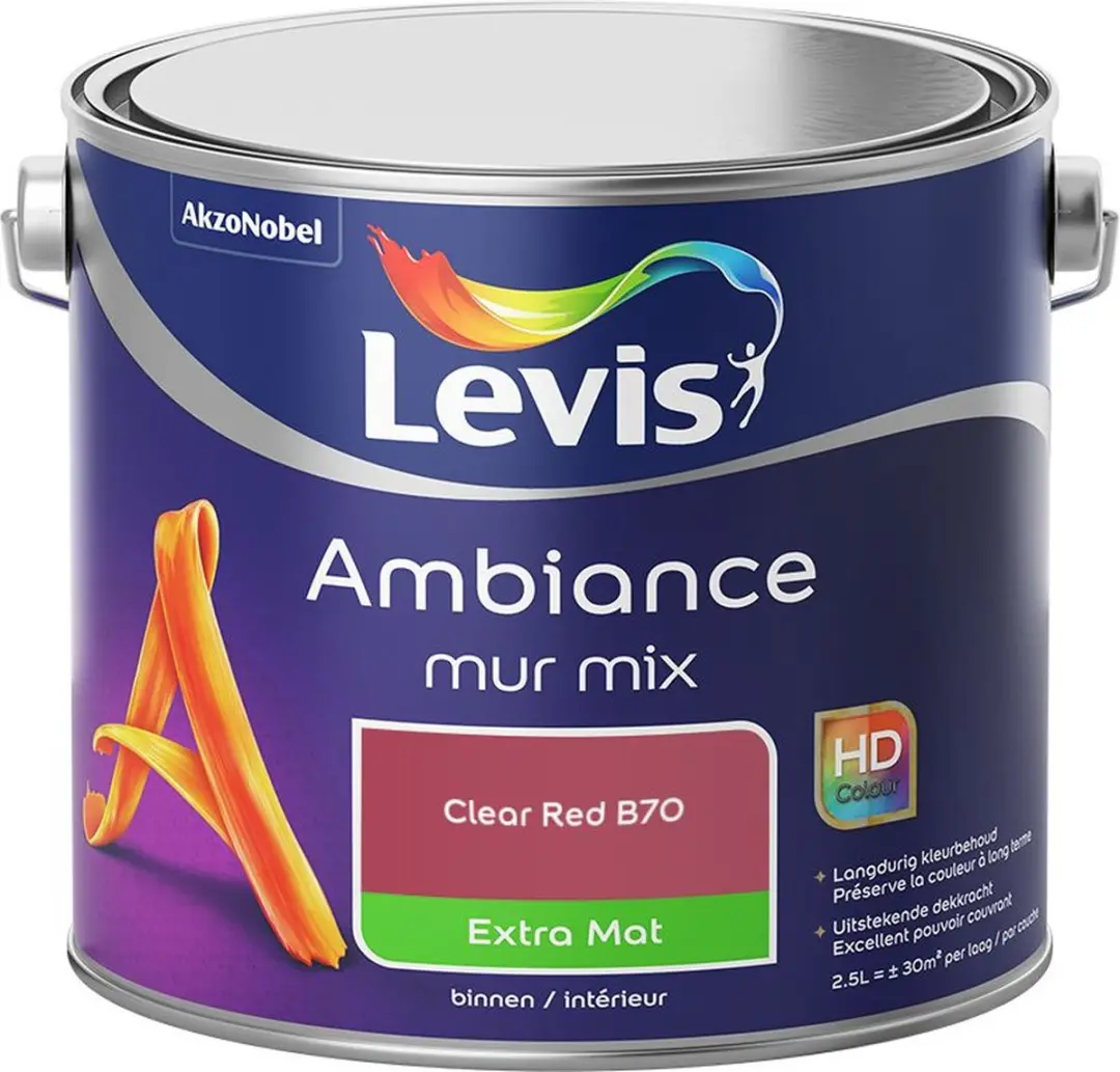 Levi's Ambiance Mur Extra Mat Mix Clear Red B70 Mengverf 2,5L