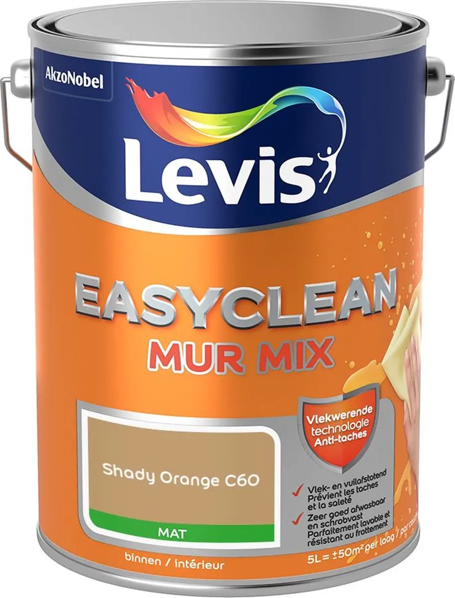 Levi's Easyclean Mur Mat Mix Shady Orange C60 Mengverf 5L