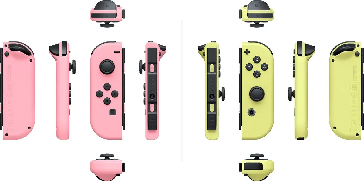 Nintendo Switch Joy-Con Paar Pastel Roze & Geel - 33412