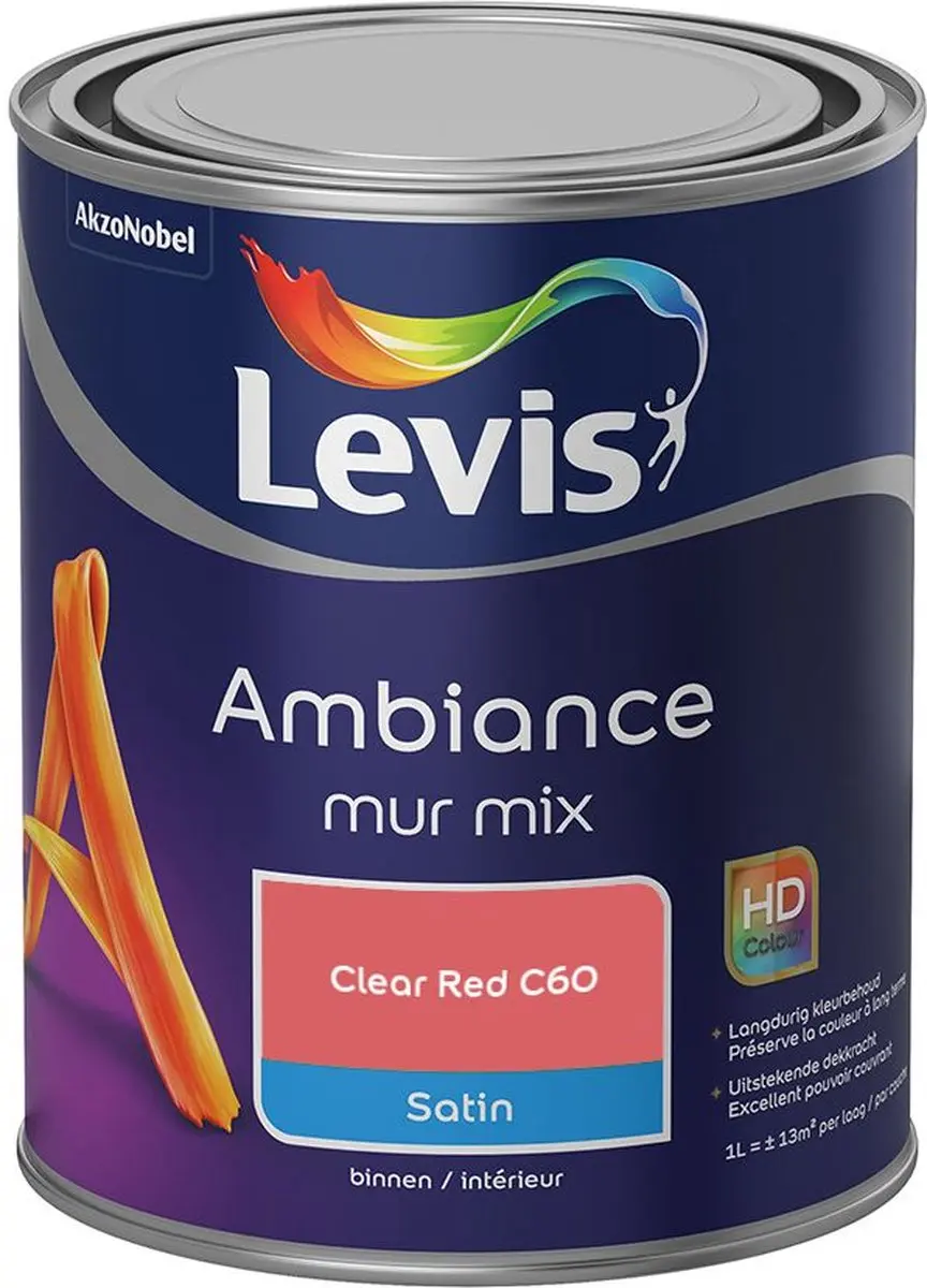 Levi's Ambiance Mur Satin Mix Clear Red C60 Mengverf 1L