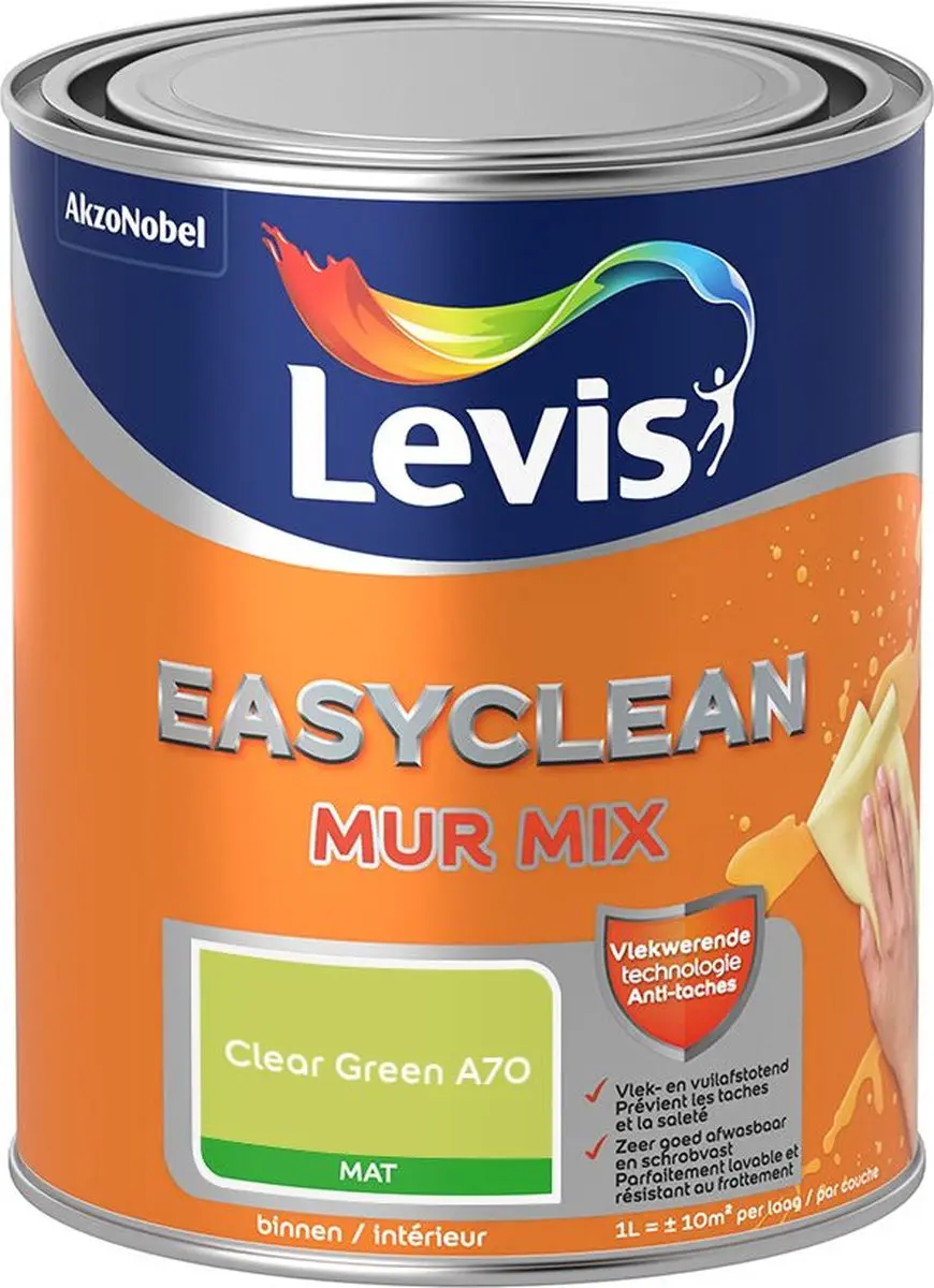 Levi's Easyclean Mur Mat Mix Clear Green A70 Mengverf 1L