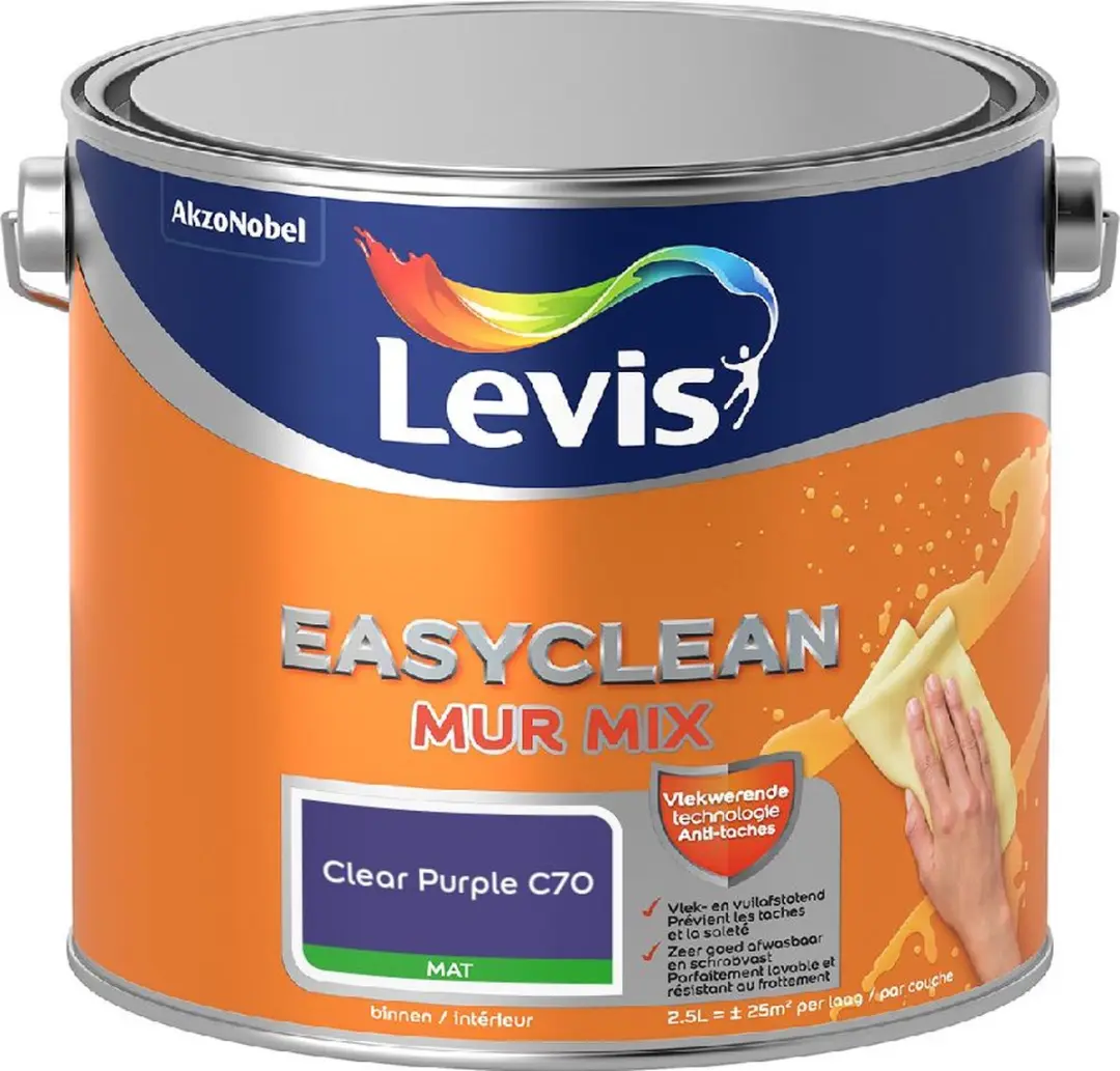 Levi's Easyclean Mur Mat Mix Clear Purple C70 Mengverf 2,5L