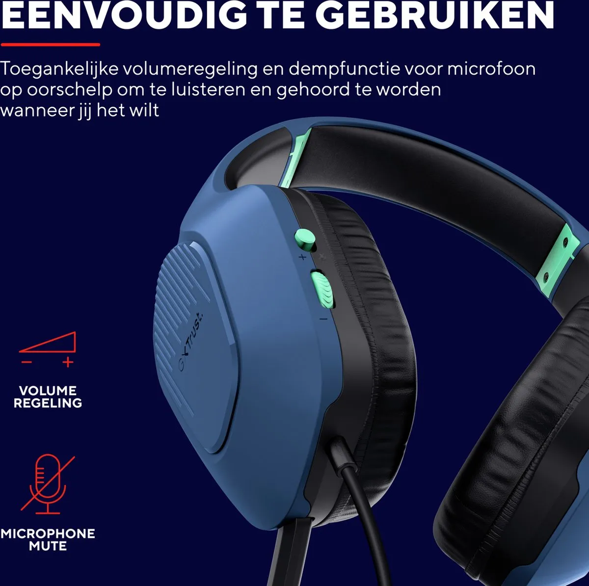 Trust GXT 415B Zirox Gaming Headset - Blauw