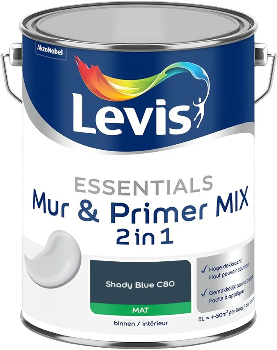 Levi's Essentials Mur & Primer Mix Shady Blue C80 Mengverf 5L