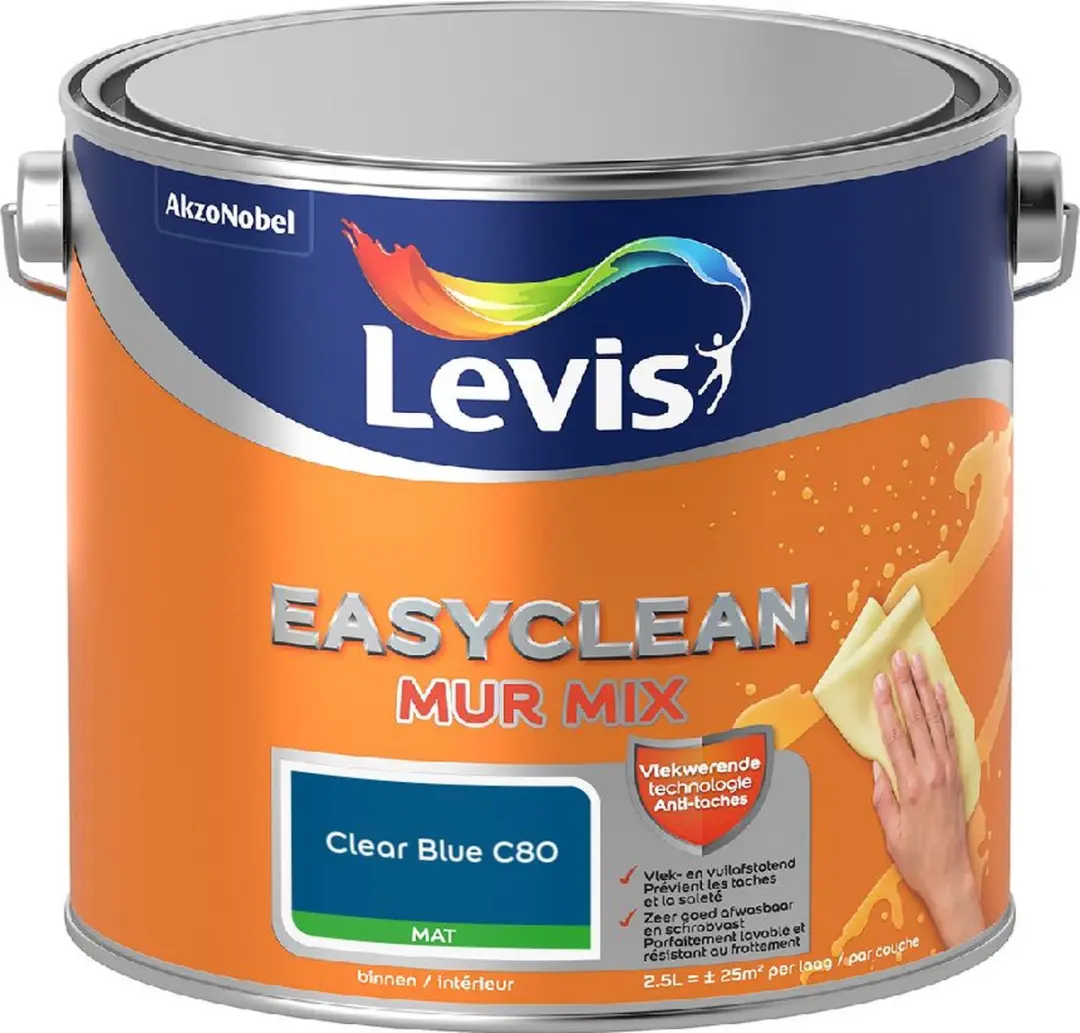 Levi's Easyclean Mur Mat Mix Clear Blue C80 Mengverf 2,5L