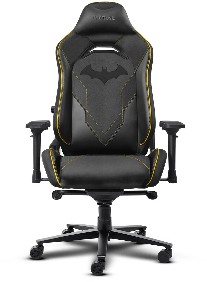 Trust GXT 721BM Ruya Pro Batman Editie - Premium Gaming Stoel - Nekkussen - Verstelbare Rug Ondersteuning - Hoogte Verstelbaar - Rug- & Armleuningen Verstelbaar - Batman Zwart