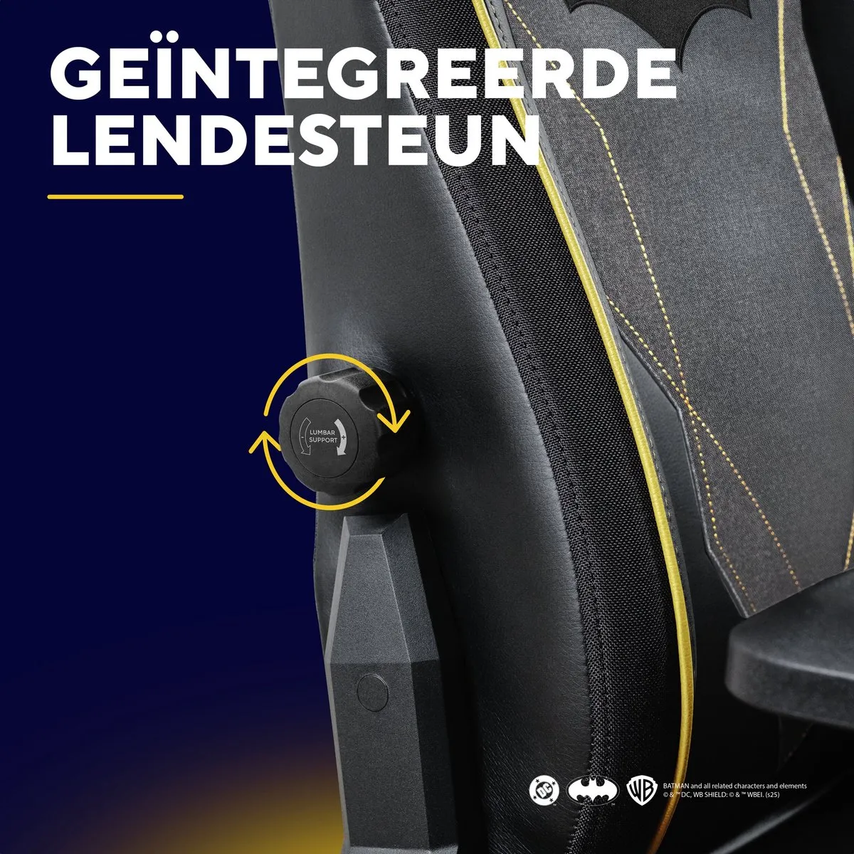 Trust GXT 721BM Ruya Pro Batman Editie - Premium Gaming Stoel - Nekkussen - Verstelbare Rug Ondersteuning - Hoogte Verstelbaar - Rug- & Armleuningen Verstelbaar - Batman Zwart