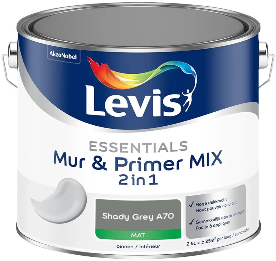 Levi's Essentials Mur & Primer Mix Shady Grey A70 Mengverf 2,5L