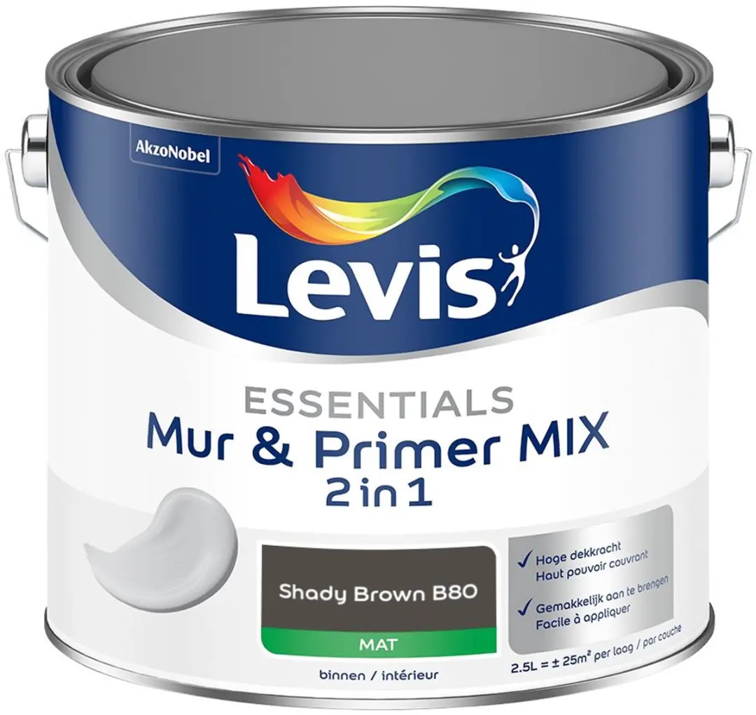 Levi's Essentials Mur & Primer Mix Shady Brown B80 Mengverf 2,5L