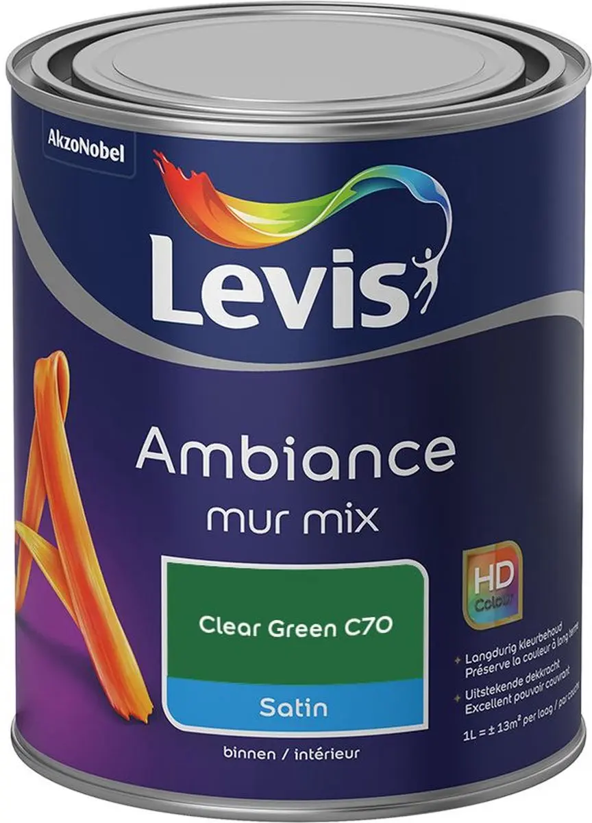 Levi's Ambiance Mur Satin Mix Clear Green C70 Mengverf 1L