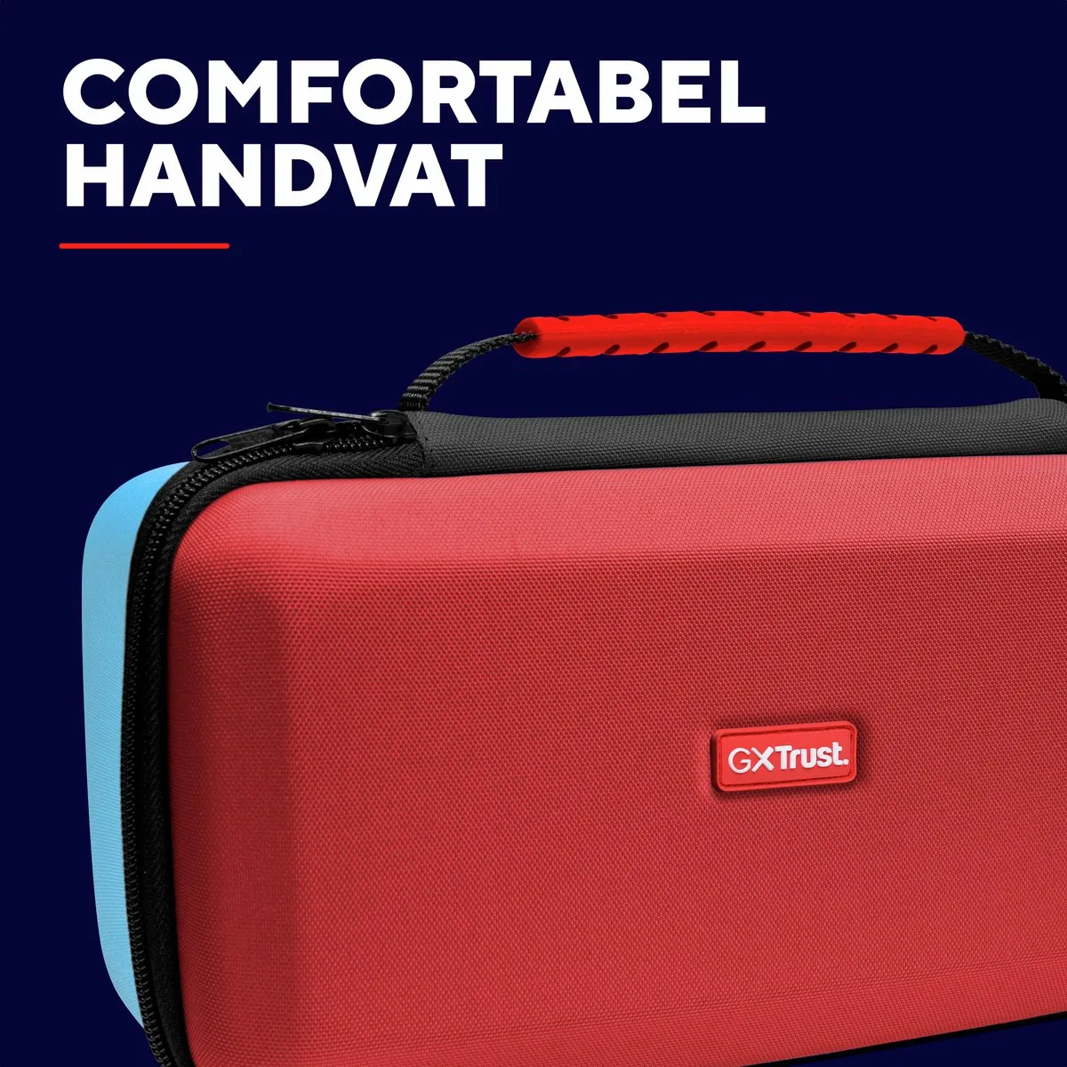 Trust GXT1252RB XL HARDCASE – Switch 2 Hardcase – XL Beschermhoes voor Switch 2 – voor Console & Joy–Cons – voor Nintendo Switch 2 – Rood/Blauw