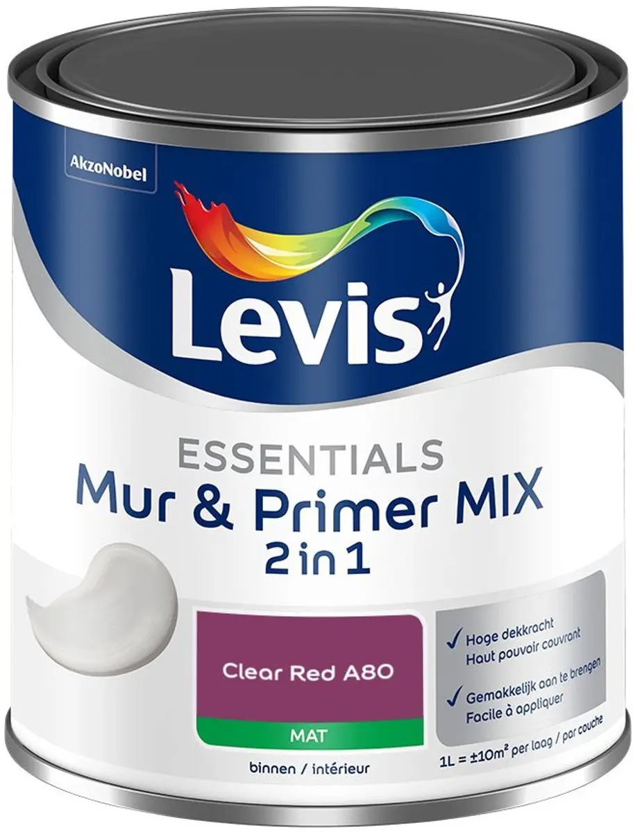 Levi's Essentials Mur & Primer Mix Clear Red A80 Mengverf 1L