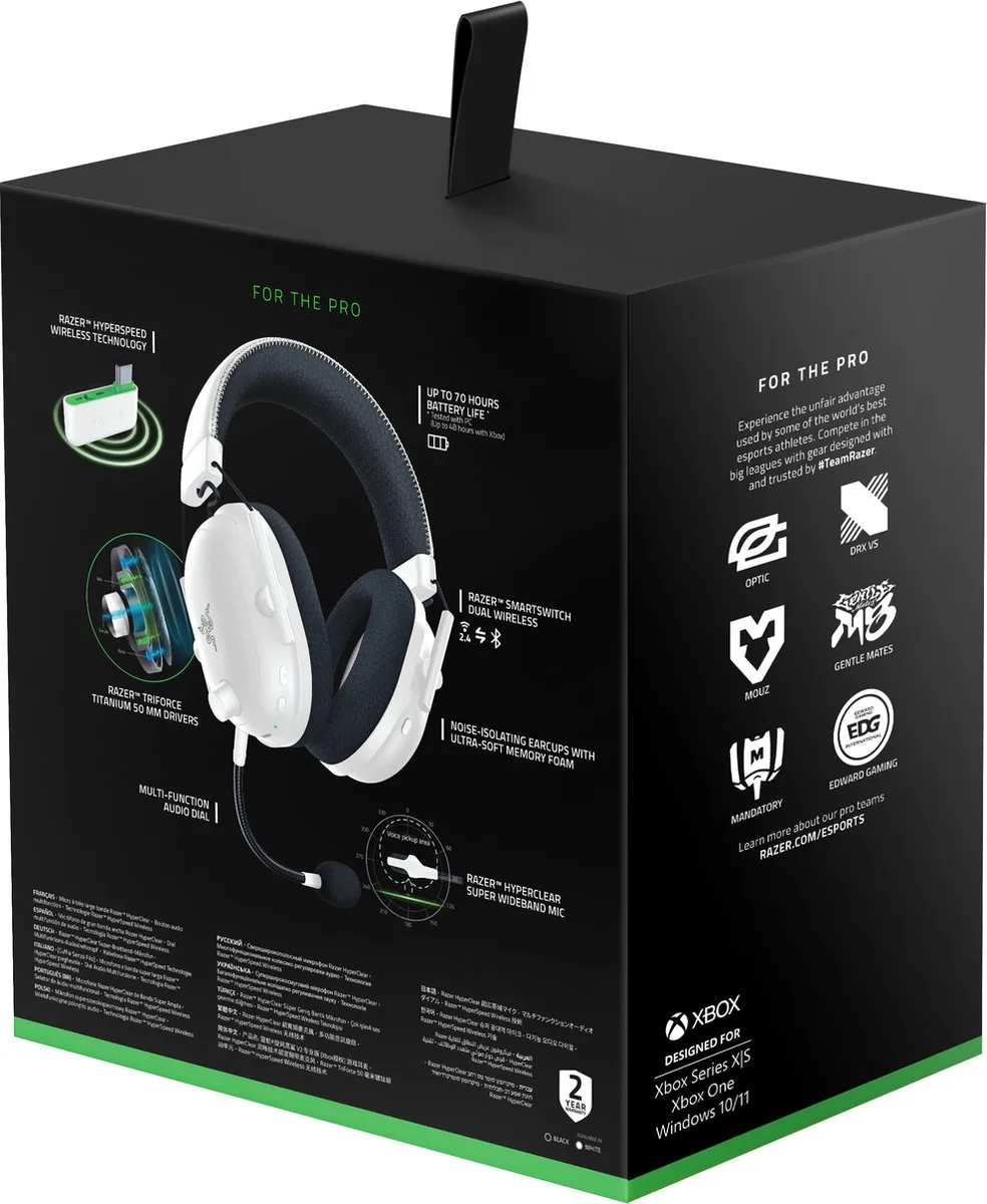 Razer BlackShark V2 Pro RZ04-04530400-R3M1 Draadloze Gaming Headset - Xbox - Wit - afbeelding 6 van 6