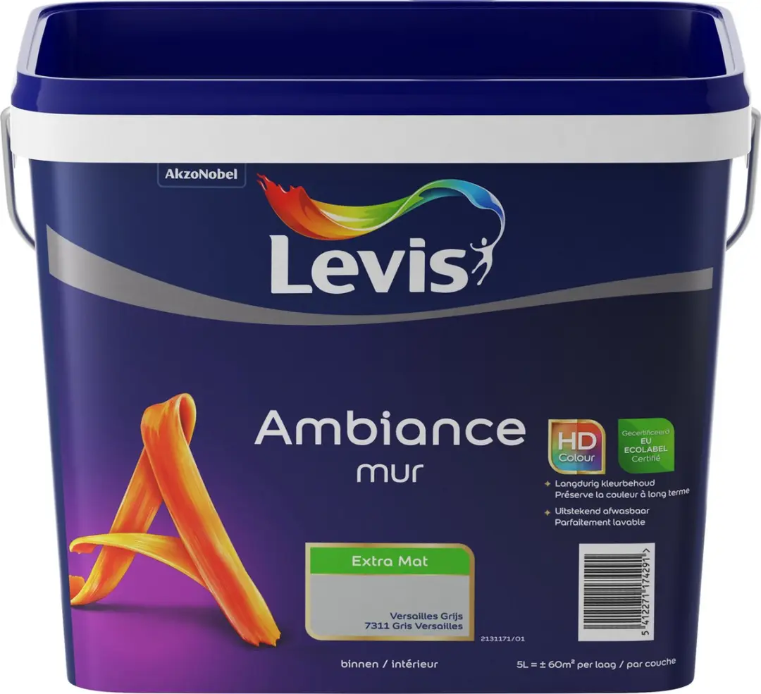 Levi's Ambiance Mur Extra Mat Versailles Grijs 5L