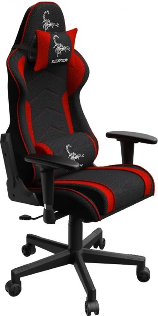 Gembird GC-SCORPION-01X Gamestoel - Kuipzitje - Zwart/Rood - afbeelding 6 van 6