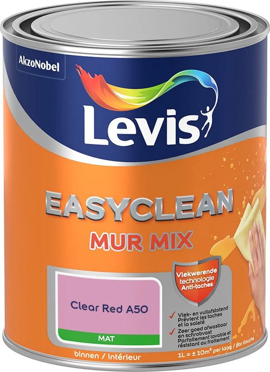 Levi's Easyclean Mur Mat Mix Clear Red A50 Mengverf 1L