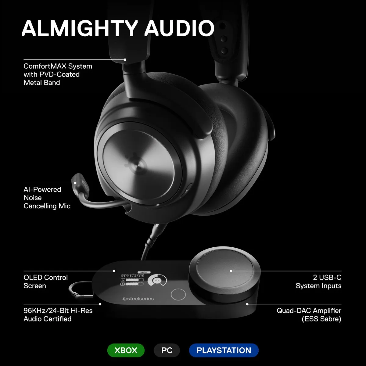 SteelSeries Arctis Nova Pro 61528 Gaming Headset - Zwart