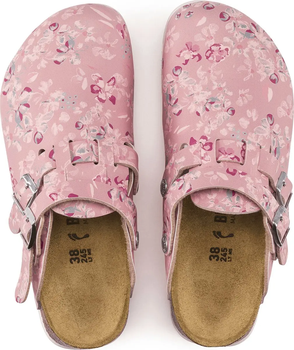 Birkenstock Kay SL Dames Werkklompen Flower Field - Roze - Maat 39