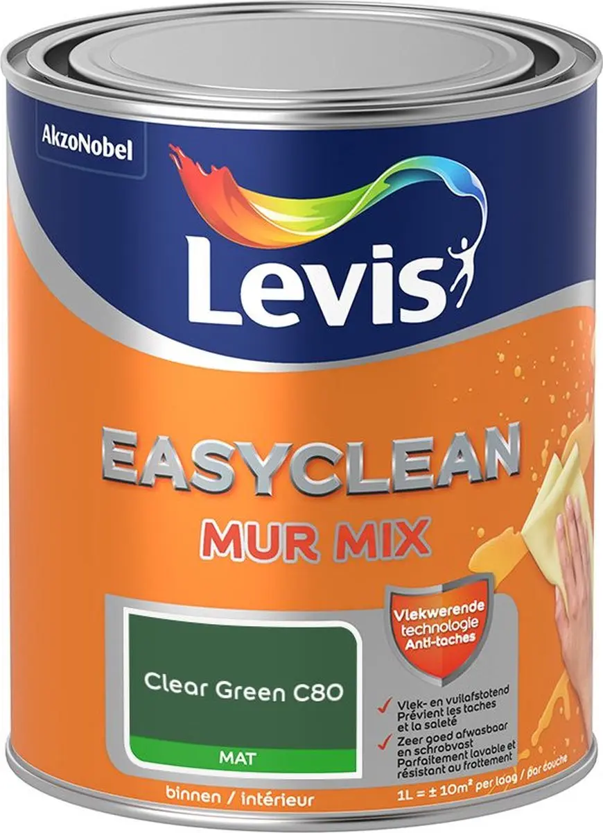 Levi's Easyclean Mur Mat Mix Clear Green C80 Mengverf 1L