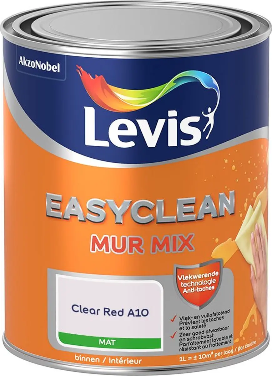 Levi's Easyclean Mur Mat Mix Clear Red A10 Mengverf 1L