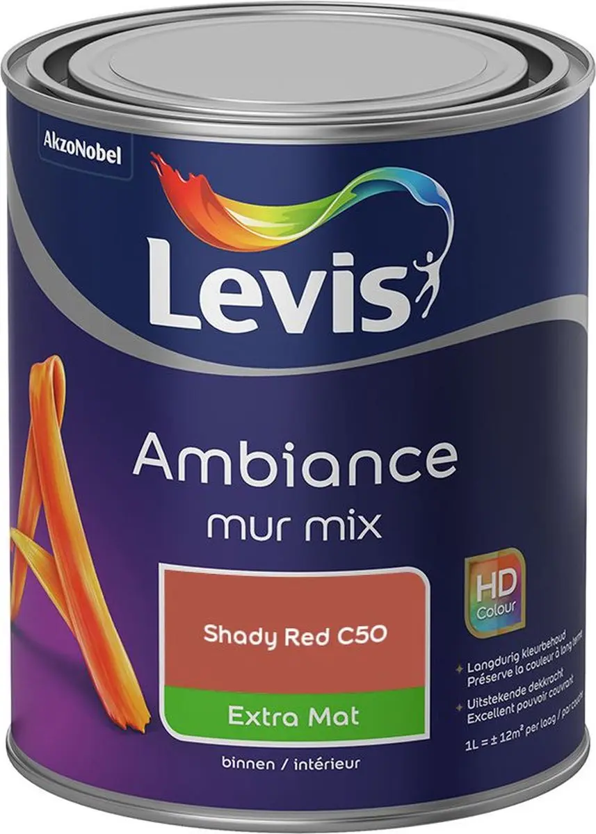 Levi's Ambiance Mur Extra Mat Mix Shady Red C50 Mengverf 1L