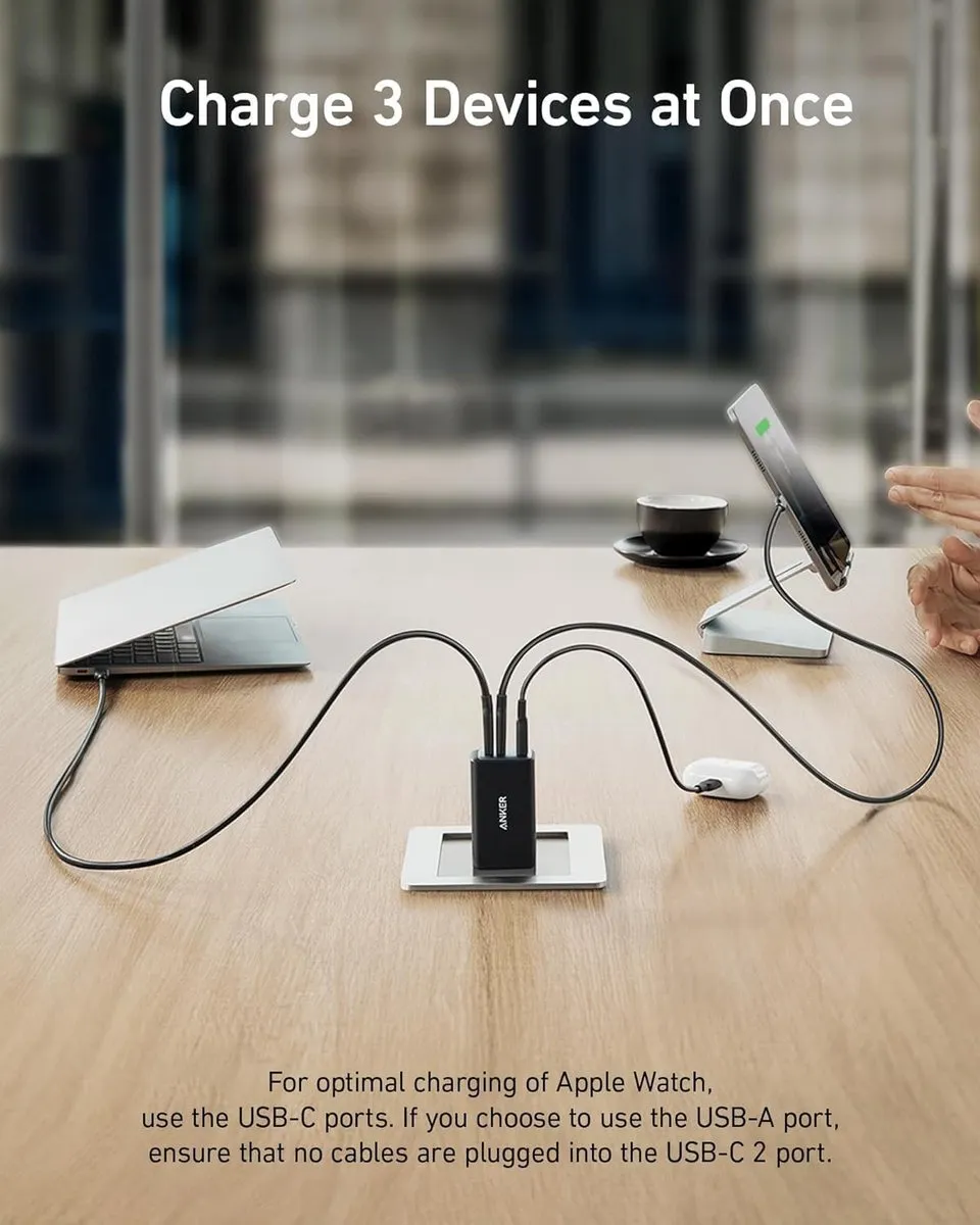 Anker 735 GaNPrime A2667314 USB-C Oplader 65W - 3x USB-C - 2x Kabel 1.8m
