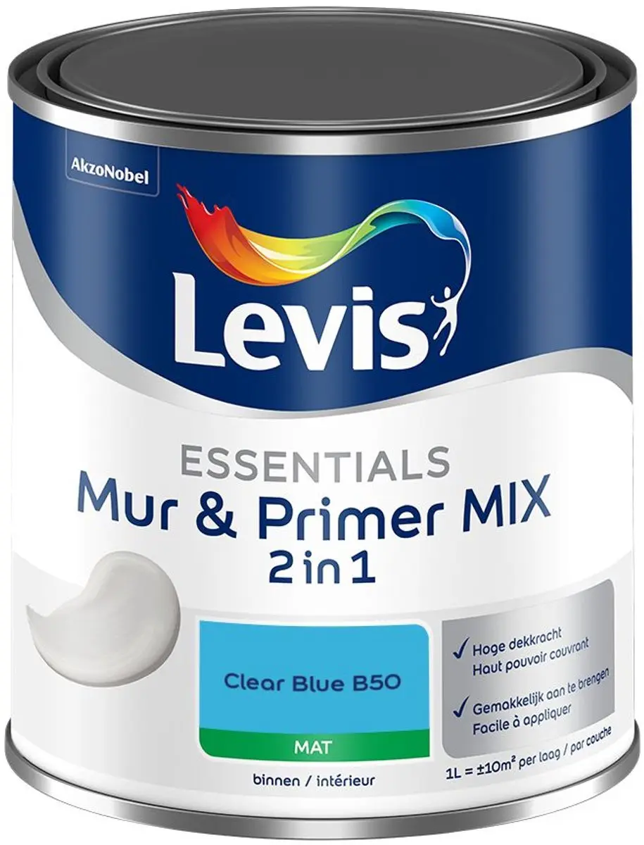 Levi's Essentials Mur & Primer Mix Clear Blue B50 Mengverf 1L
