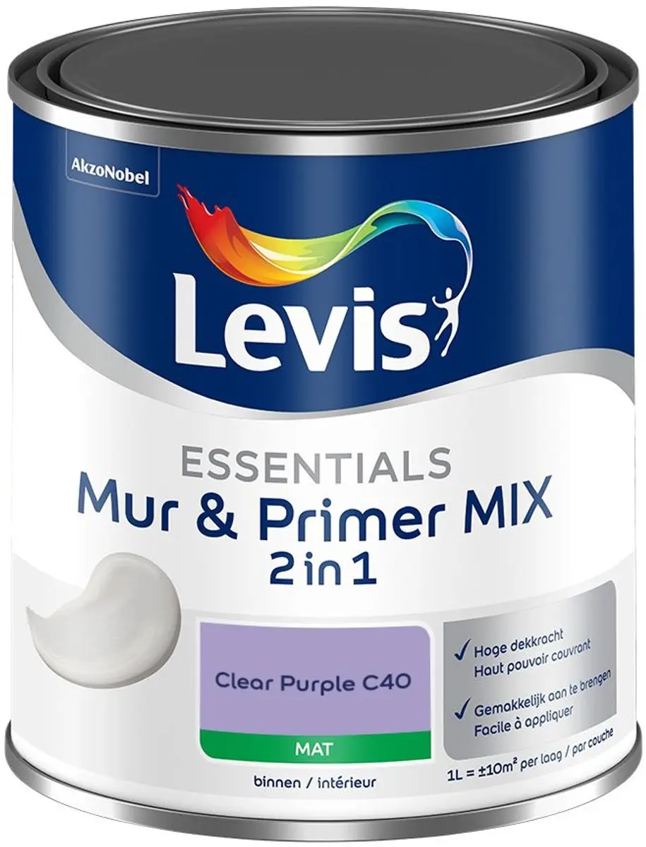 Levi's Essentials Mur & Primer Mix Clear Purple C40 Mengverf 1L