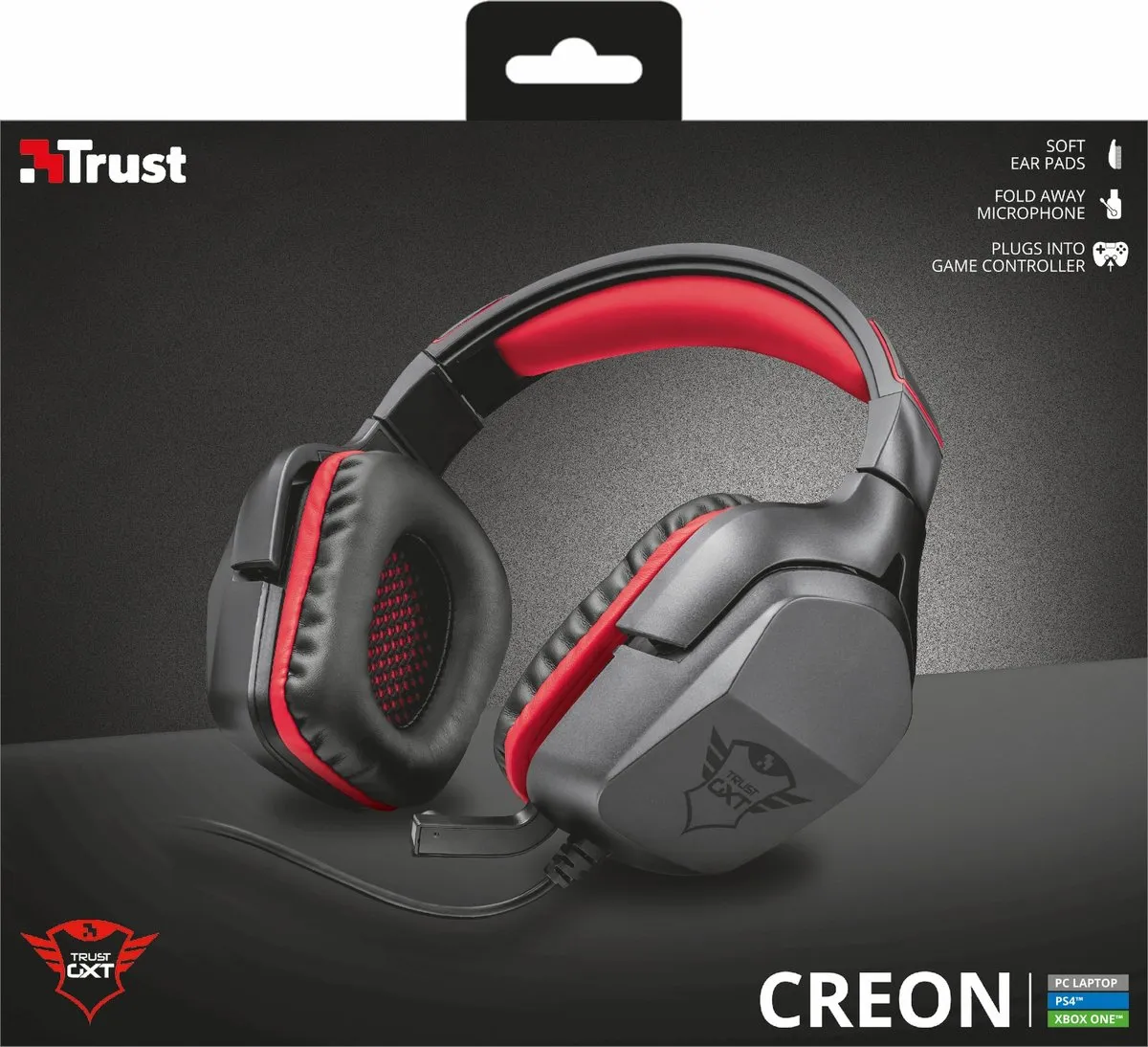 Trust GXT 344 Creon Gaming Headset - Zwart/Rood - afbeelding 6 van 6