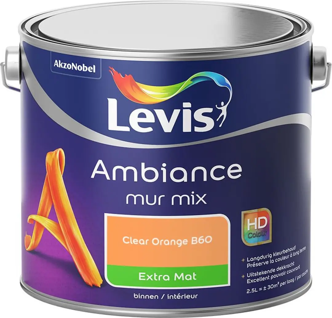 Levi's Ambiance Mur Extra Mat Mix Clear Orange B60 Mengverf 2,5L
